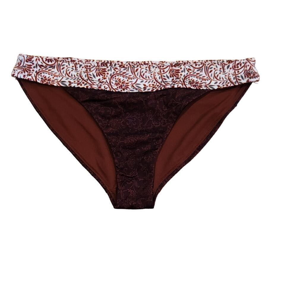 Athleta Bikini Bottom Aqualuxe Batik Mid Rise Women's Size‎ Small Vacation Pool